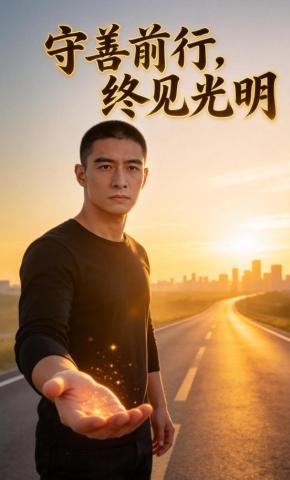 短剧《守善前行，终见光明》海报