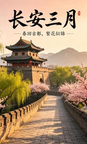 短剧《长安三月》海报