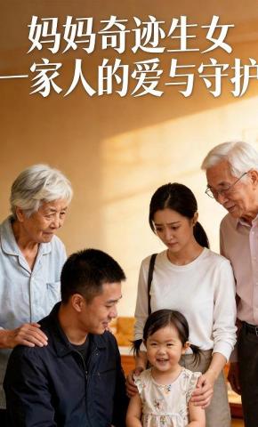 短剧《妈妈奇迹生女，一家人的爱与守护》海报