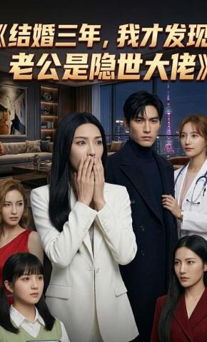 短剧《结婚三年，我才发现老公是隐世大佬》海报