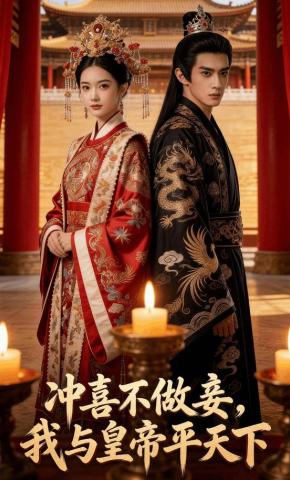 短剧《冲喜不做妾，我与皇帝平天下》海报