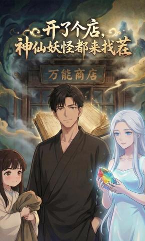 短剧《开了个店，神仙妖怪都来找茬》海报