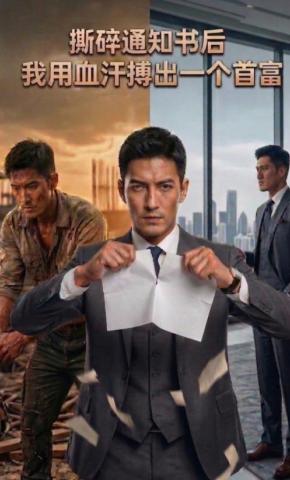 短剧《撕碎通知书后我用血汗搏出一个首富》海报