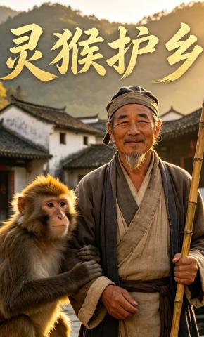短剧《灵猴护乡》海报
