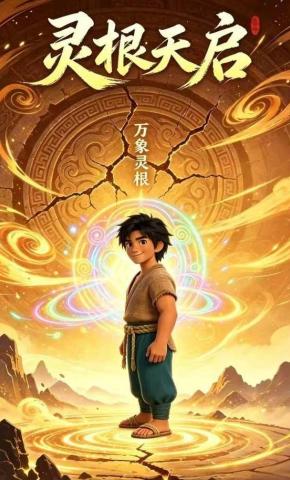 短剧《灵根天启》海报