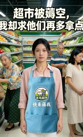 短剧《超市被薅空，我却求他们再多拿点》海报