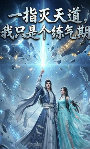短剧《一指灭天道，我只是个练气期》海报