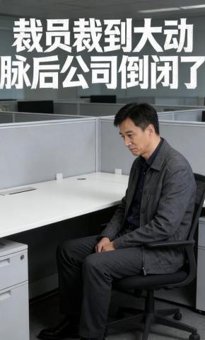 短剧《裁员裁到大动脉后公司倒闭了》海报