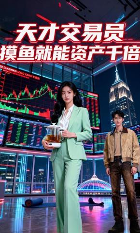 短剧《天才交易员，摸鱼就能资产千倍》海报
