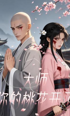 短剧《大师，你的桃花开了》海报
