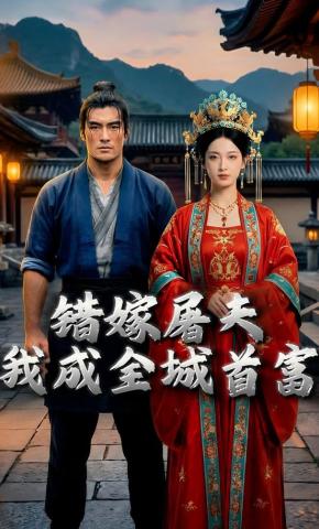 短剧《错嫁屠夫，我成全城首富》海报