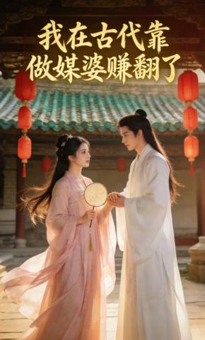 短剧《我在古代靠做媒婆赚翻了》海报