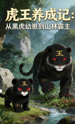 短剧《虎王养成记，从黑虎幼崽到山林霸主》海报