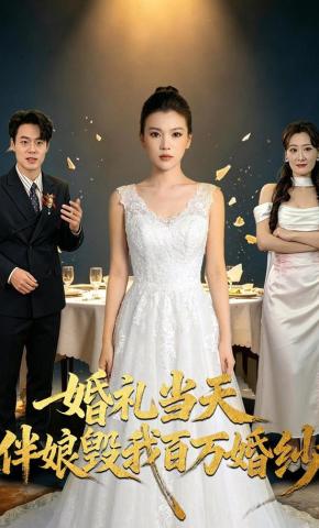 短剧《婚礼当天，伴娘毁我百万婚纱》海报