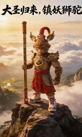 短剧《大圣归来：镇妖狮驼》海报