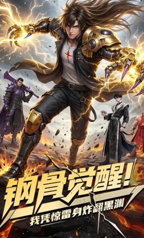 短剧《钢骨觉醒，我凭惊雷身炸翻黑渊》海报