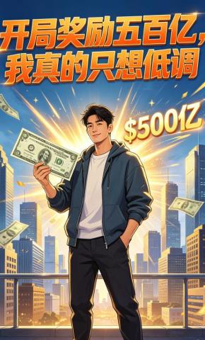 短剧《开局奖励五百亿，我真的只想低调》海报