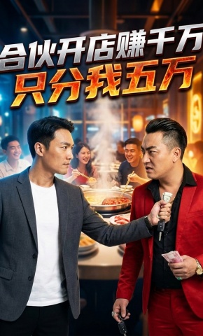 短剧《合伙开店赚千万只分我五万》海报