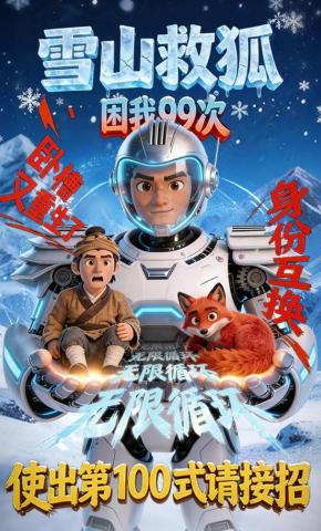 短剧《雪山救狐困我99次使出第100式请接招》海报