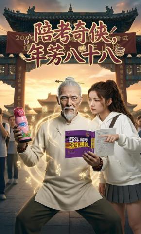 短剧《陪考奇侠，年芳八十八》海报