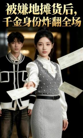 短剧《被嫌地摊货后，千金身份炸翻全场》海报