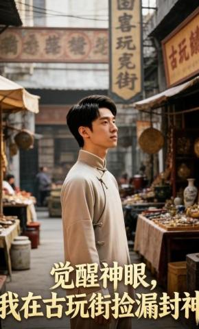 短剧《觉醒神眼，我在古玩街捡漏封神》海报