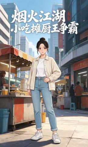 短剧《烟火江湖小吃摊厨王争霸》海报