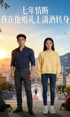 短剧《七年情断，我在他婚礼上潇洒转身》海报