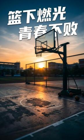 短剧《篮下燃光青春不败》海报