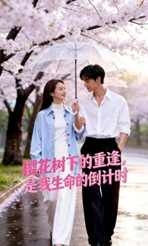 短剧《樱花树下的重逢，是我生命的倒计时》海报