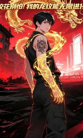 短剧《校花别怕，我的龙纹能无限进化》海报