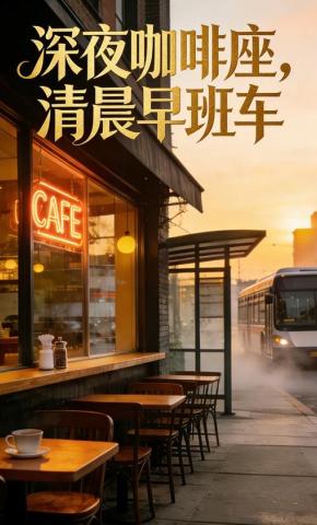 短剧《深夜咖啡座，清晨早班车》海报