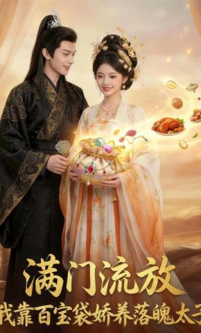 短剧《满门流放：我靠百宝袋娇养落魄太子》海报