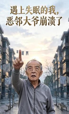 短剧《遇上失眠的我，恶邻大爷崩溃了》海报