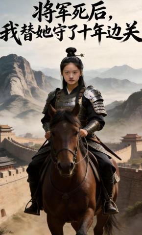 短剧《将军死后，我替她守了十年边关》海报