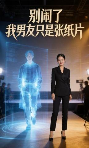 短剧《别闹了，我男友只是张纸片》海报