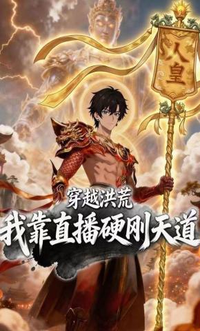 短剧《穿越洪荒，我靠直播硬刚天道》海报