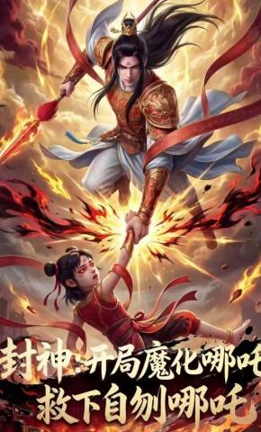 短剧《封神：开局魔化哪吒救下自刎哪吒》海报