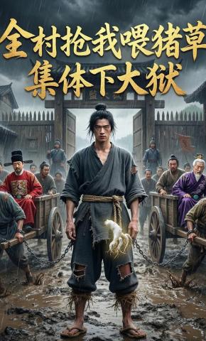 短剧《全村抢我喂猪草，集体下大狱》海报