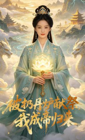 短剧《被扔丹炉献祭，我成帝归来》海报