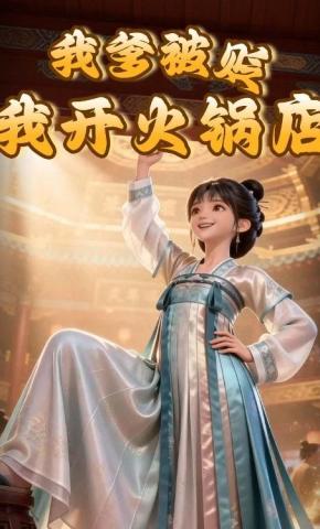 短剧《我爹被贬，我开火锅店》海报