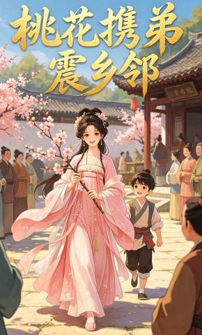 短剧《桃花携弟震乡邻》海报