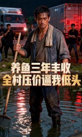 短剧《养鱼三年丰收，全村压价逼我低头》海报