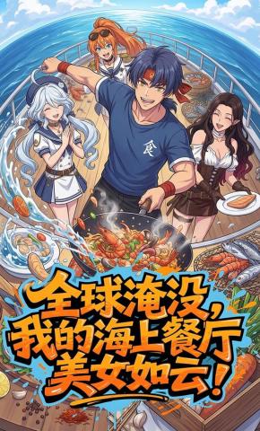 短剧《全球淹没，我的海上餐厅美女如云》海报