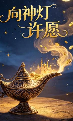 短剧《向神灯许愿》海报