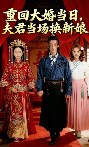 短剧《重回大婚当日，夫君当场换新娘》海报
