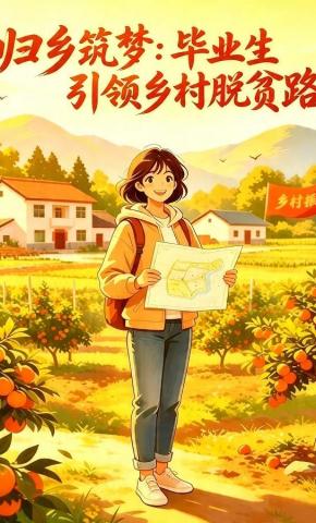 短剧《归乡筑梦：毕业生引领乡村脱贫路》海报