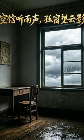 短剧《空馆听雨声，孤窗望云影》海报