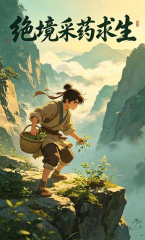 短剧《绝境采药求生》海报