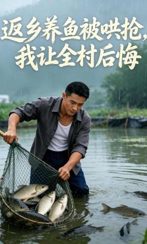 短剧《返乡养鱼被哄抢,我让全村后悔》海报